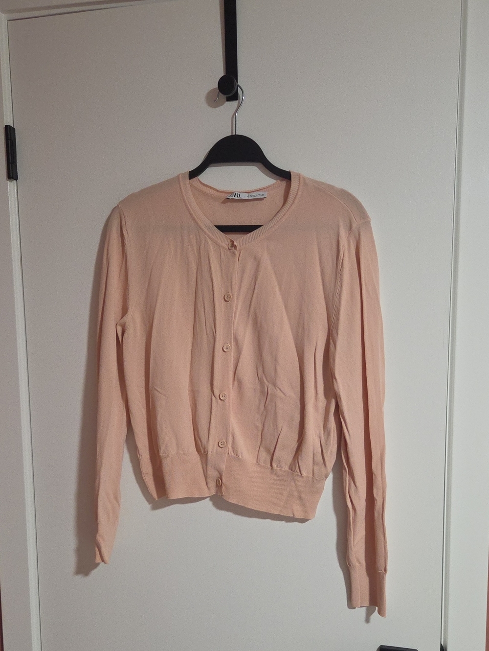 Zara Peach Button-Up Lightweight Cardigan